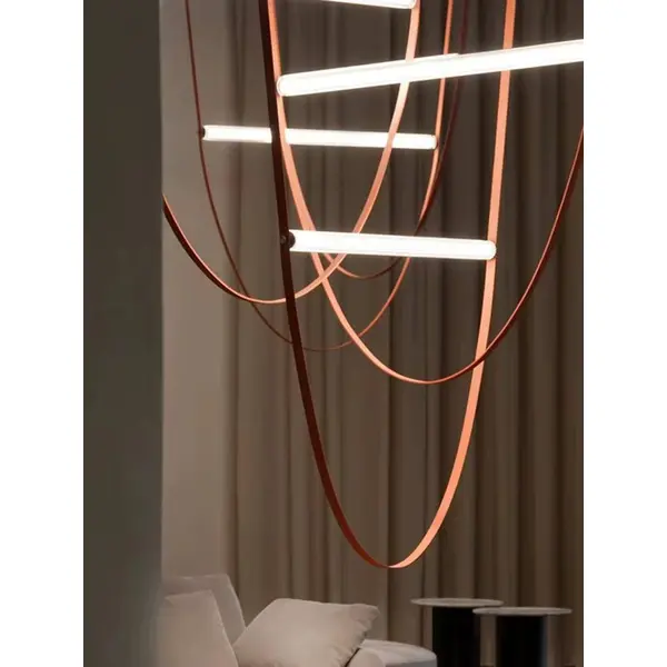 Designerski żyrandol nowoczesny skórzany stylowa lampa wisząca pasy COSMOPOLITAN L XL