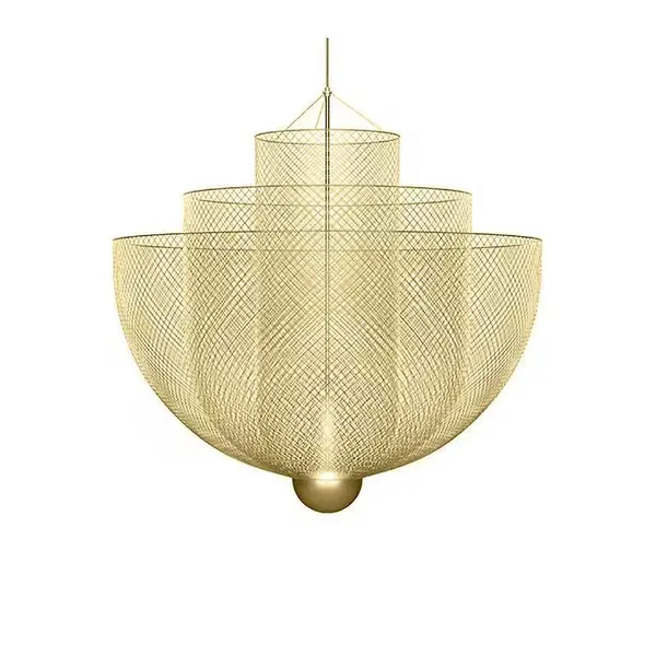 Designerska lampa wisząca złota nowoczesny złoty żyrandol FLORENCJA