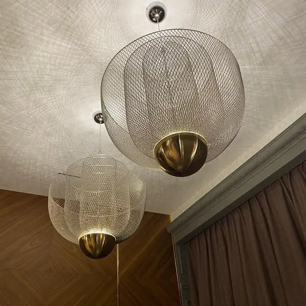 Designerska lampa wisząca złota nowoczesny złoty żyrandol FLORENCJA