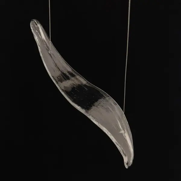 Designer golden glass leaf decoration hanging from the ceiling - LEAF FLOW