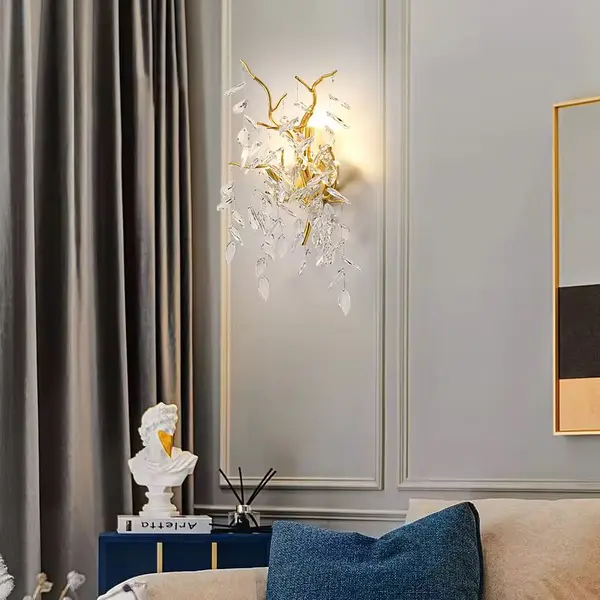 Gold crystal, glamor, modern wall lamp, QUEEN