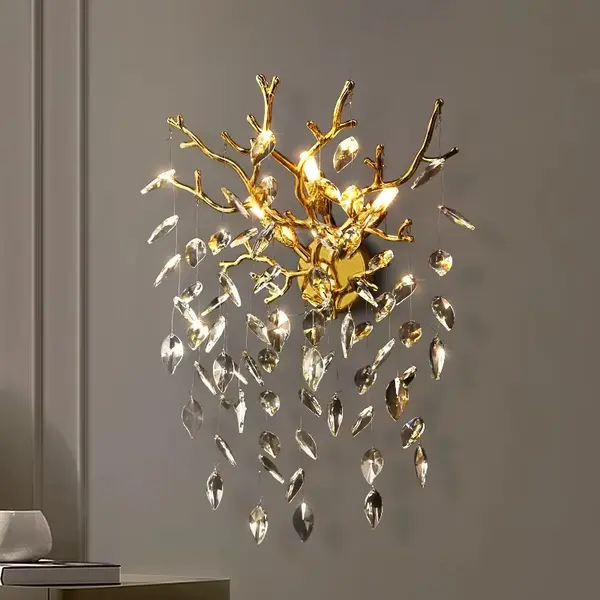 Gold crystal, glamor, modern wall lamp, QUEEN