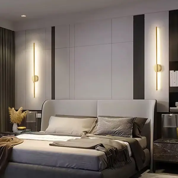 Złoty podłużny nowoczesny kinkiet glamour MODERN