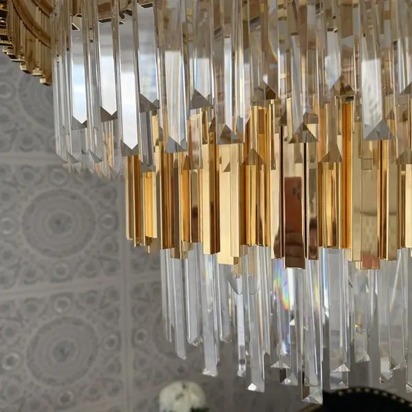 Round gold chandelier with EMPIRE XL crystals