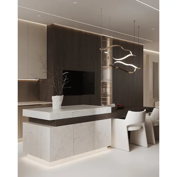 Żyrandol nowoczesny złoty designerska lampa wisząca nas stół WAVE