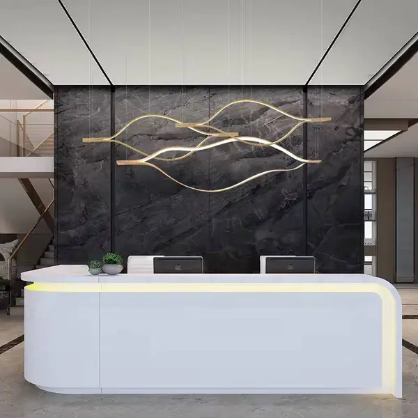 Żyrandol nowoczesny złoty designerska lampa wisząca nas stół WAVE