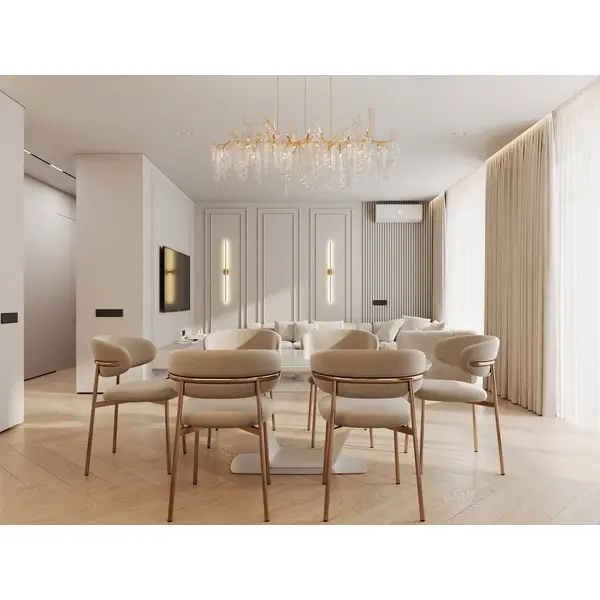 Modern Designer Crystal Chandelier in Gold from Queen