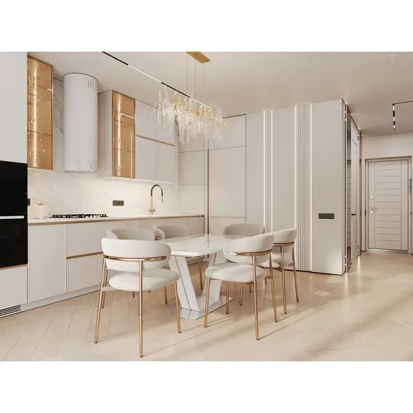 Modern Designer Crystal Chandelier in Gold from Queen