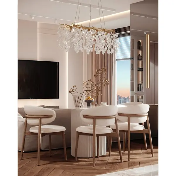 Modern Designer Crystal Chandelier in Gold from Queen