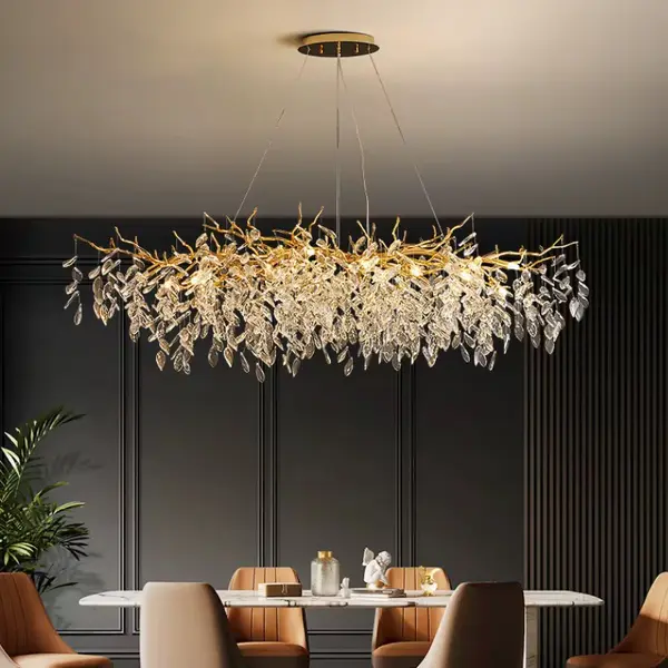 Modern Designer Crystal Chandelier in Gold from Queen