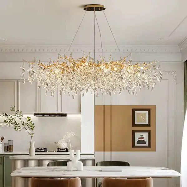 Modern Designer Crystal Chandelier in Gold from Queen