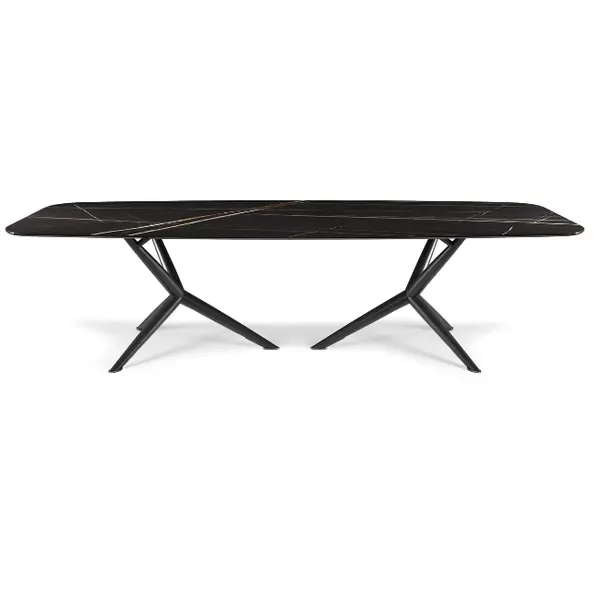 Nowoczesny stół z czarnego marmuru SPIDER, rozkładany