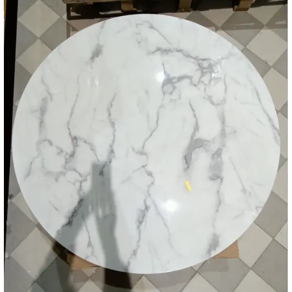 Stół glamour złoty okrągły z marmurowym blatem do jadalni, ekskluzywny, nowoczesny, 130cm ORION OUTLET