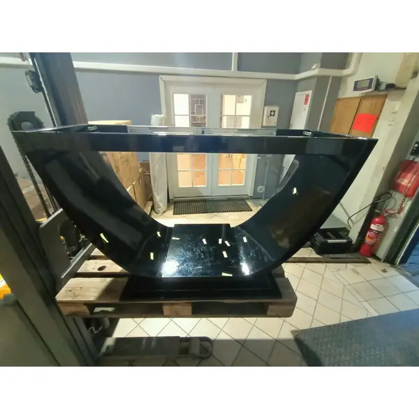 Stół glamour drewniany, elegancki na wysoki połysk, art deco, nowoczesny, biały, czarny DAISY OUTLET