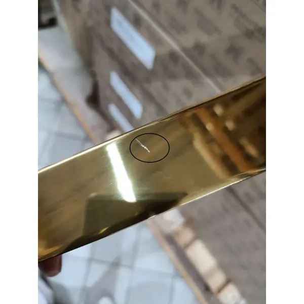 Designer dining table, glamor, with a glass top, steel, gold ELITE OUTLET