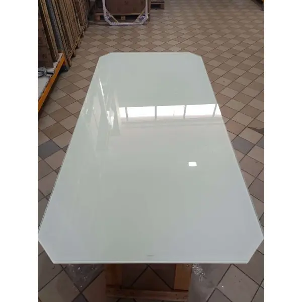 Designer dining table, glamor, with a glass top, steel, gold ELITE OUTLET