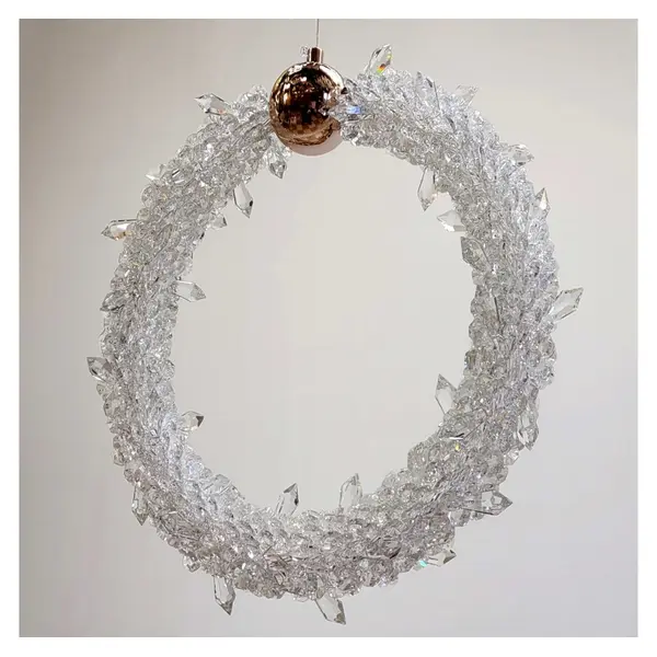 Single pendant lamp, ICE XS glamour gold crystal chandelier