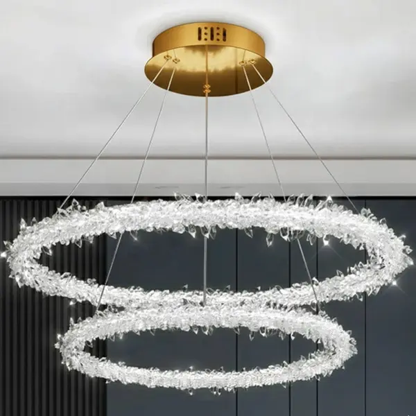 Żyrandol nowoczesny kryształowy glamour złoty  ICE M