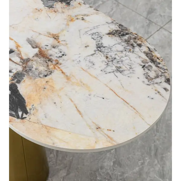 Konsola nowoczesna szczotkowane złoto blat Patagonia BELISSIMA