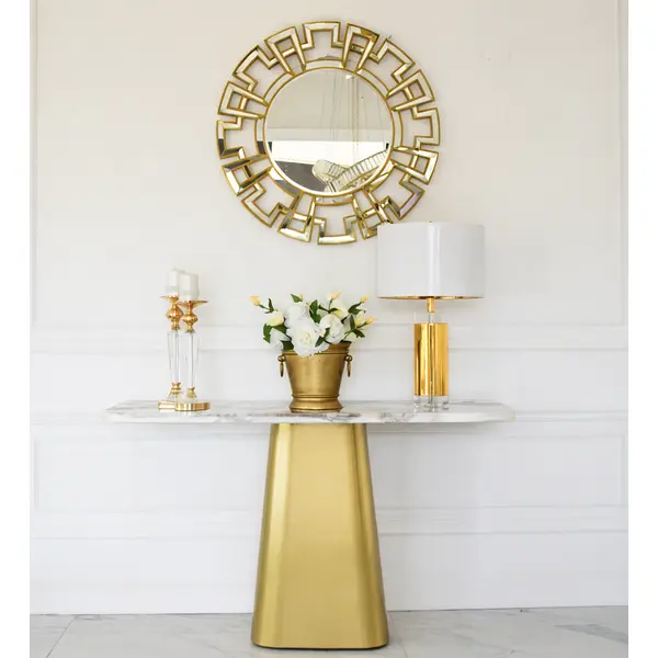 Konsola nowoczesna szczotkowane złoto blat Patagonia BELISSIMA