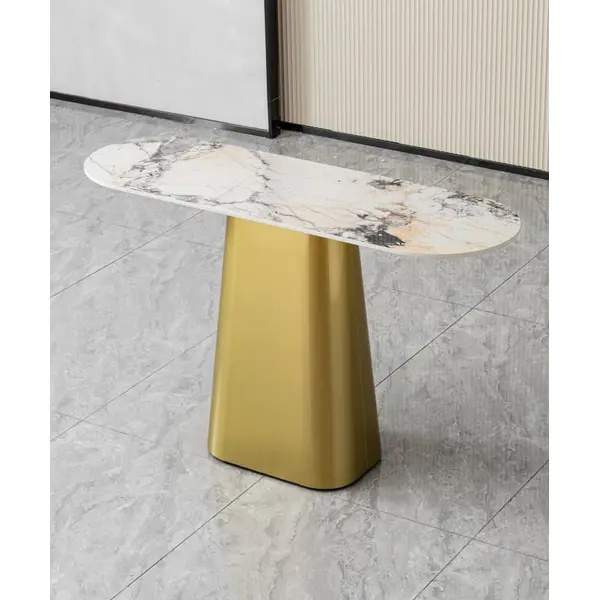 Konsola nowoczesna szczotkowane złoto blat Patagonia BELISSIMA