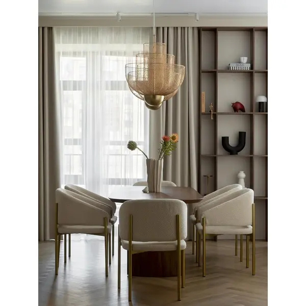 Designerska lampa wisząca złota nowoczesny złoty żyrandol FLORENCJA