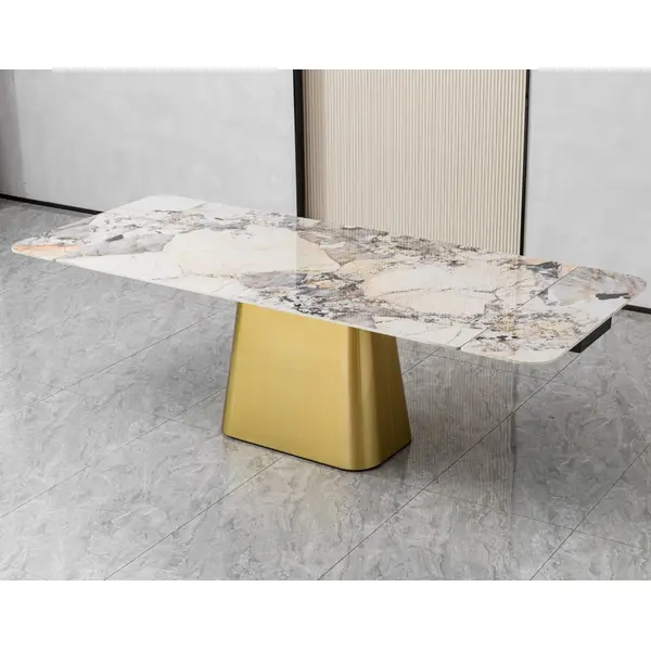 Stół nowoczesny złoty designerski z blatem Patagonia BELISSIMA