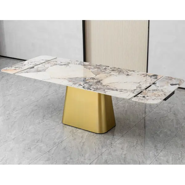 Stół nowoczesny złoty designerski z blatem Patagonia BELISSIMA