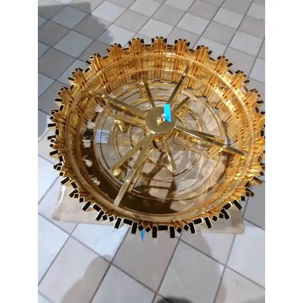 Luksusowy żyrandol kryształowy okrągły, duża lampa wisząca złota do salony EMPIRE XL OUTLET