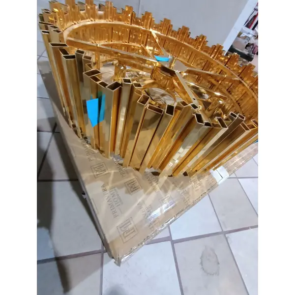 Luksusowy żyrandol kryształowy okrągły, duża lampa wisząca złota do salony EMPIRE XL OUTLET