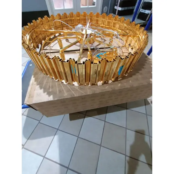 Luksusowy żyrandol kryształowy okrągły, duża lampa wisząca złota do salony EMPIRE XL OUTLET