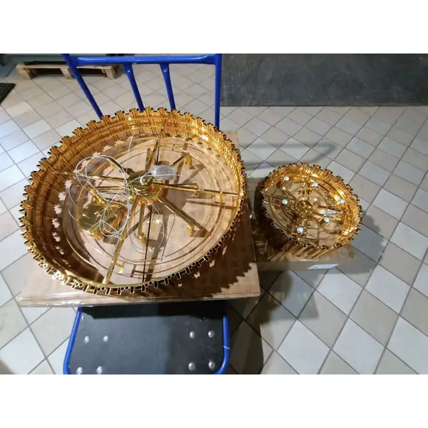 Luksusowy żyrandol kryształowy okrągły, duża lampa wisząca złota do salony EMPIRE XL OUTLET