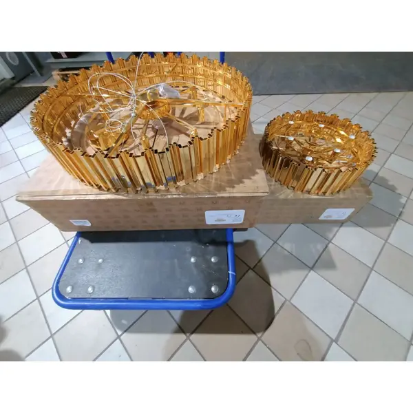 Luksusowy żyrandol kryształowy okrągły, duża lampa wisząca złota do salony EMPIRE XL OUTLET