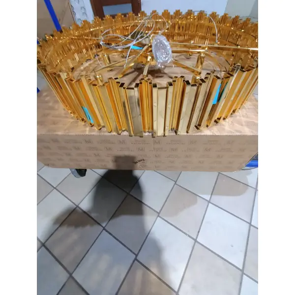 Luksusowy żyrandol kryształowy okrągły, duża lampa wisząca złota do salony EMPIRE XL OUTLET