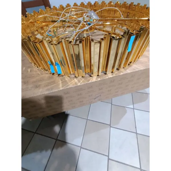 Luksusowy żyrandol kryształowy okrągły, duża lampa wisząca złota do salony EMPIRE XL OUTLET