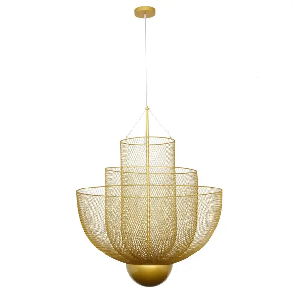 Designerska lampa wisząca złota nowoczesny złoty żyrandol FLORENCJA