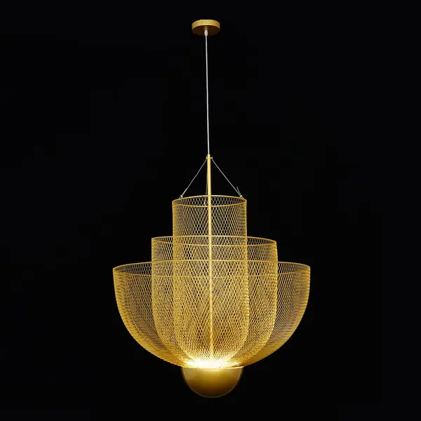 Designerska lampa wisząca złota nowoczesny złoty żyrandol FLORENCJA