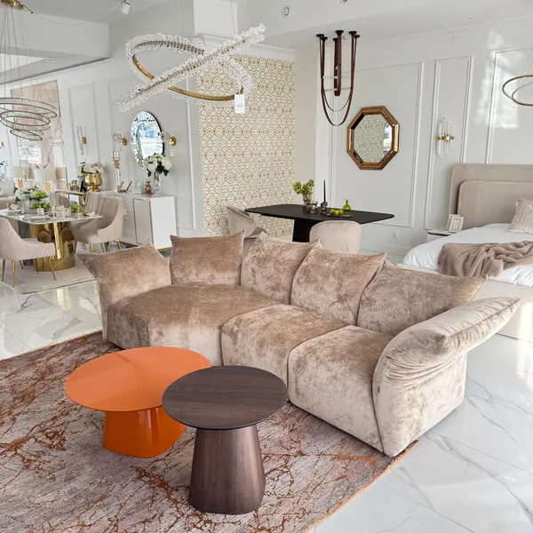 Nowoczesny drewniany stolik kawowy okrągły  lakierowany MODENA