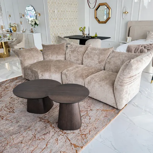 Nowoczesny drewniany stolik kawowy okrągły  lakierowany MODENA