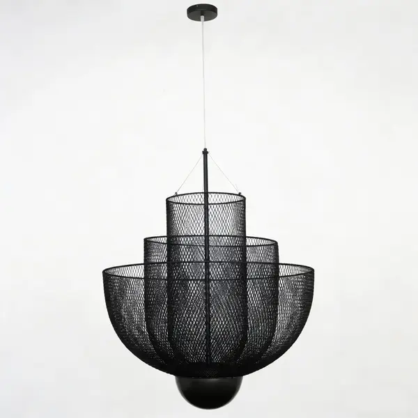 Designerska lampa wisząca złota nowoczesny czarny żyrandol FLORENCJA