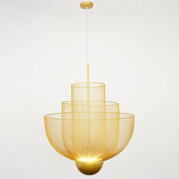 Designerska lampa wisząca złota nowoczesny złoty żyrandol FLORENCJA