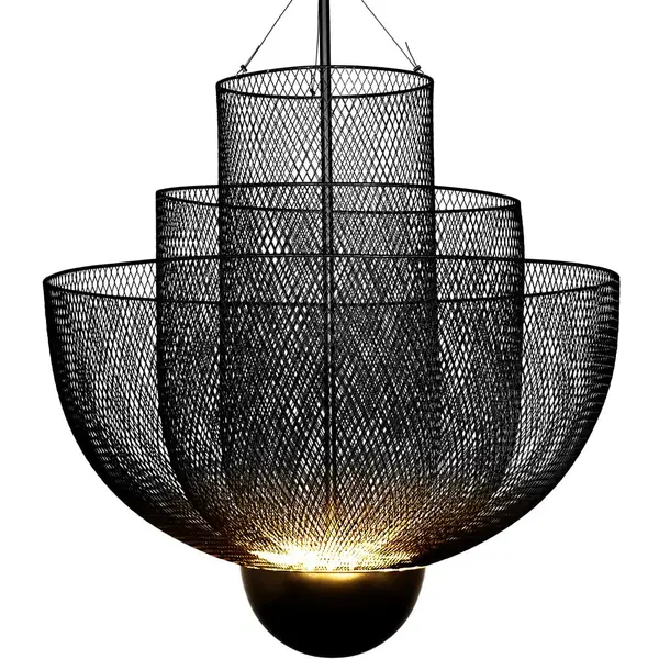 Designerska lampa wisząca złota nowoczesny czarny żyrandol FLORENCJA