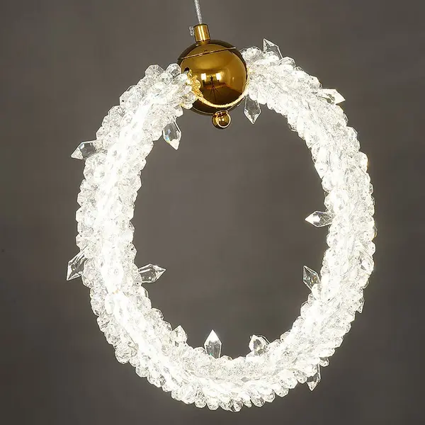 Single pendant lamp, ICE XS glamour gold crystal chandelier