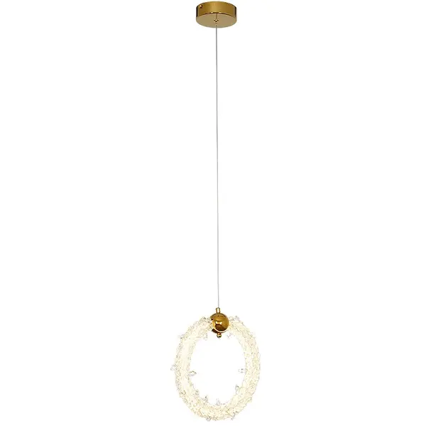 Single pendant lamp, ICE XS glamour gold crystal chandelier