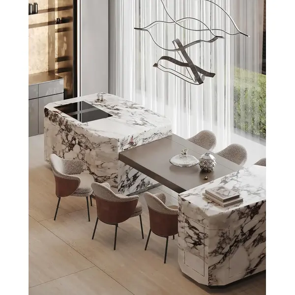 Nowoczesny żyrandol designerska lampa wisząca czarna nad stół w formie fali WAVE