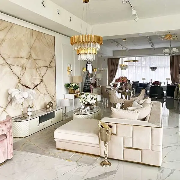 Luksusowy żyrandol kryształowy okrągły, duża lampa wisząca złota do salony EMPIRE XL OUTLET