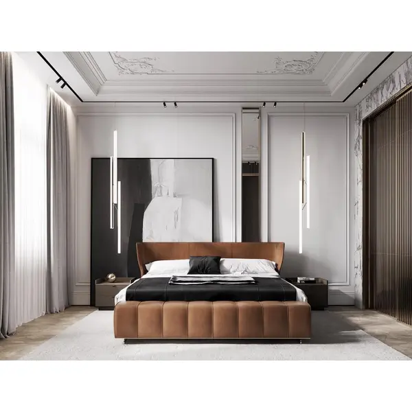 Designerskie łóżko tapicerowane na zamówienie ELEN