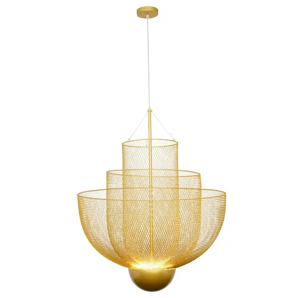 Designerska lampa wisząca złota nowoczesny złoty żyrandol FLORENCJA