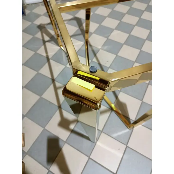 Ekskluzywna konsola glamour, do salonu, sypialni, przedpokoju, biały blat, nowoczesna, złota RALPH OUTLET