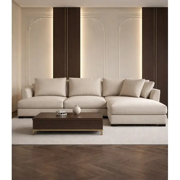 Nowoczesny narożnik modułowy wygodna aksamitna  kanapa w stylu włoskim FIGARO